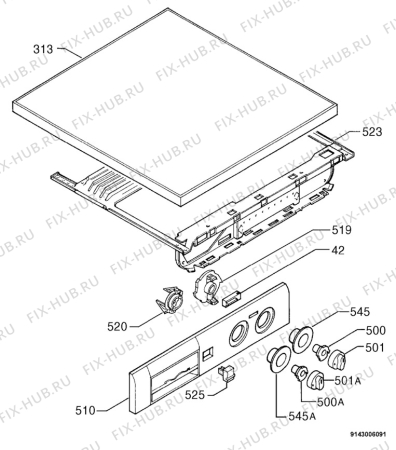 Взрыв-схема стиральной машины Zanussi FL804 - Схема узла Command panel 037